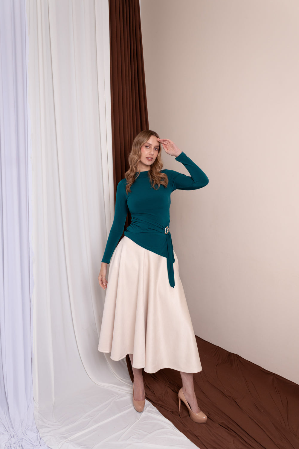 Falda Tartan Unicolor